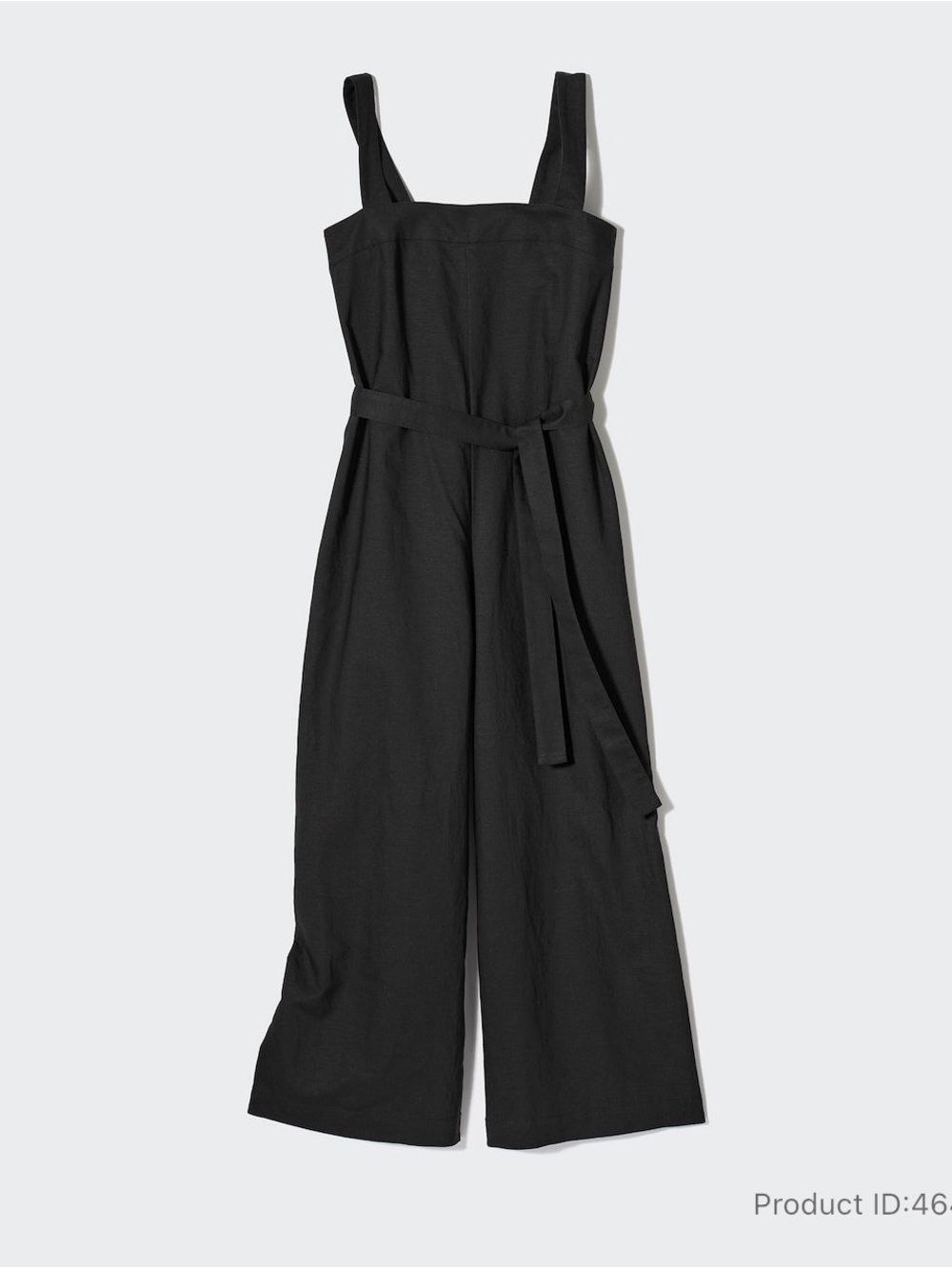 Uniqlo Black Linen-blend Wide-Leg Jumpsuit with Belt